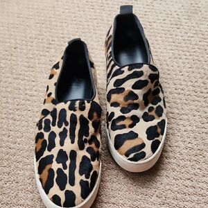 Aquatalia Black and Cream Slip-On Shoes